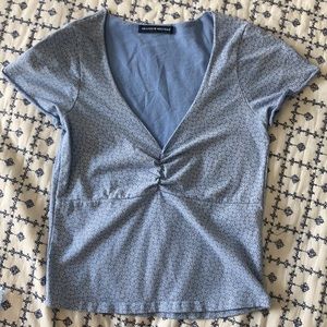 Blue Flowered Brandy Melville Gina Top